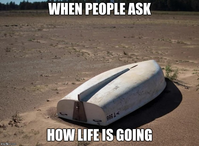 WHEN PEOPLE ASK; HOW LIFE IS GOING | image tagged in welp | made w/ Imgflip meme maker