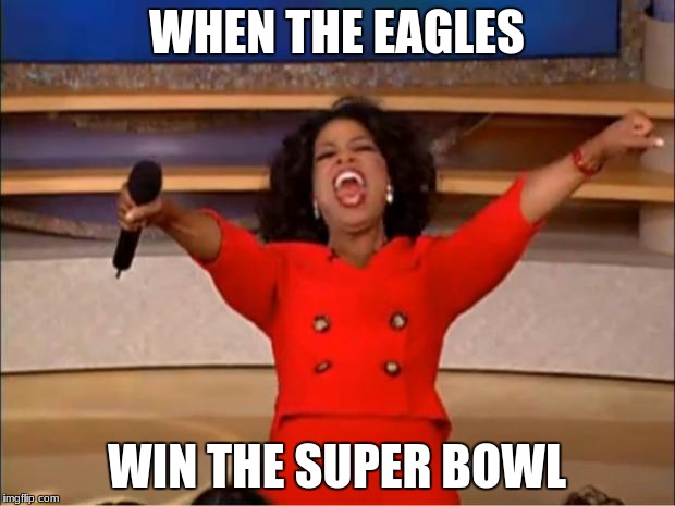 Oprah You Get A Meme | WHEN THE EAGLES; WIN THE SUPER BOWL | image tagged in memes,oprah you get a | made w/ Imgflip meme maker