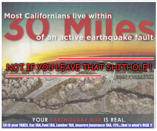 California Dreaming | ____________; ____________ | image tagged in california,taxes,earthquake,voters,shithole | made w/ Imgflip meme maker