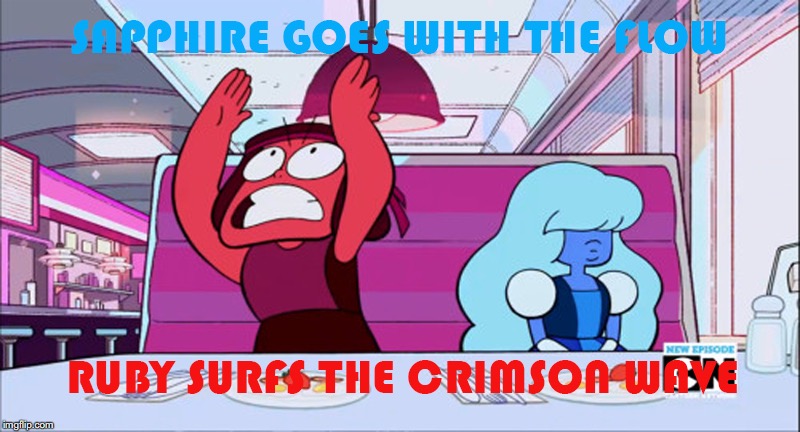 What's the difference between Ruby and Sapphire? | image tagged in humor,steven universe,parody,know the difference | made w/ Imgflip meme maker