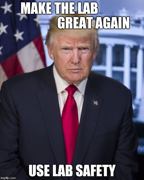 President Trump | MAKE THE LAB                           GREAT AGAIN; USE LAB SAFETY | image tagged in president trump | made w/ Imgflip meme maker