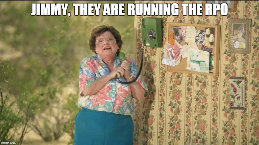 6 Callers Ahead of Us, Jimmy State Farm Grandma | JIMMY, THEY ARE RUNNING THE RPO | image tagged in 6 callers ahead of us jimmy state farm grandma | made w/ Imgflip meme maker