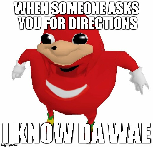 Do U Know Da Wae | WHEN SOMEONE ASKS YOU FOR DIRECTIONS; I KNOW DA WAE | image tagged in do u know da wae | made w/ Imgflip meme maker