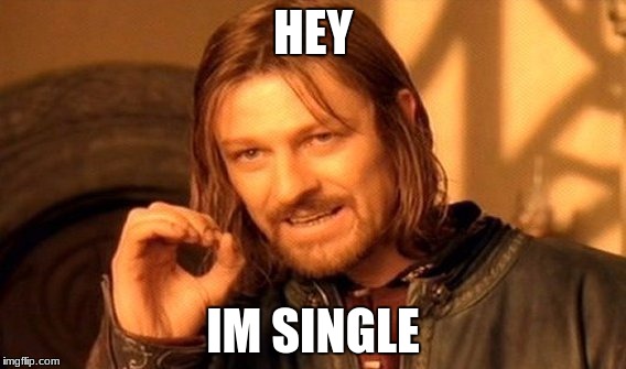 One Does Not Simply | HEY; IM SINGLE | image tagged in memes,one does not simply | made w/ Imgflip meme maker