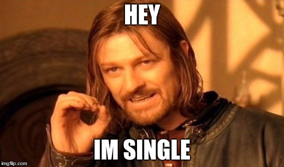 One Does Not Simply Meme | HEY; IM SINGLE | image tagged in memes,one does not simply | made w/ Imgflip meme maker