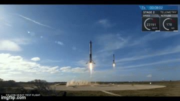 falcon heavy landing | image tagged in gifs | made w/ Imgflip video-to-gif maker