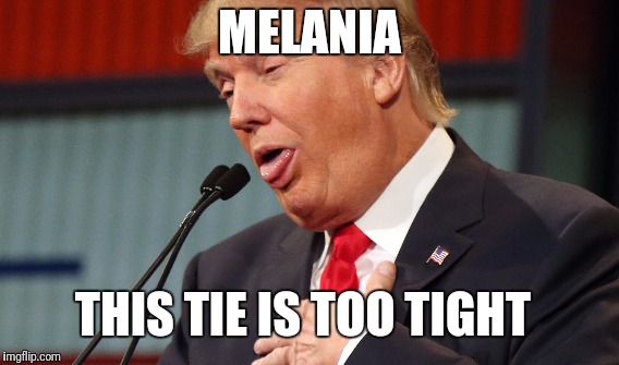 It's tight | MELANIA; THIS TIE IS TOO TIGHT | image tagged in tie,melania trump,trump and melania,melania trump meme,donald trump | made w/ Imgflip meme maker