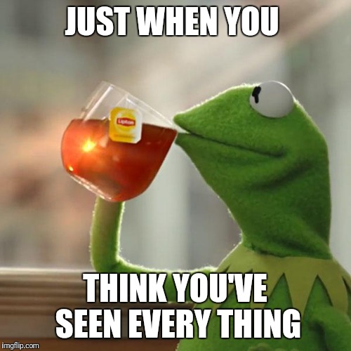 But That's None Of My Business Meme | JUST WHEN YOU; THINK YOU'VE SEEN EVERY THING | image tagged in memes,but thats none of my business,kermit the frog | made w/ Imgflip meme maker