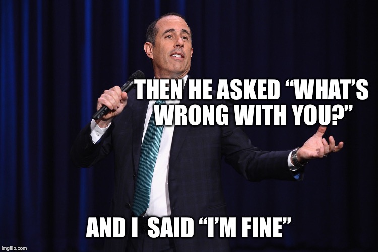 THEN HE ASKED “WHAT’S WRONG WITH YOU?” AND I  SAID “I’M FINE” | made w/ Imgflip meme maker