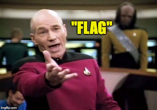 Picard Wtf Meme | "FLAG" | image tagged in memes,picard wtf | made w/ Imgflip meme maker