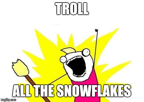 X All The Y | TROLL; ALL THE SNOWFLAKES | image tagged in memes,x all the y | made w/ Imgflip meme maker