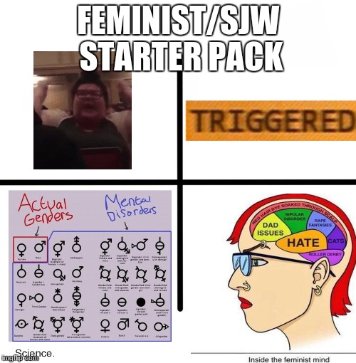 Blank Starter Pack | FEMINIST/SJW STARTER PACK | image tagged in memes,blank starter pack | made w/ Imgflip meme maker