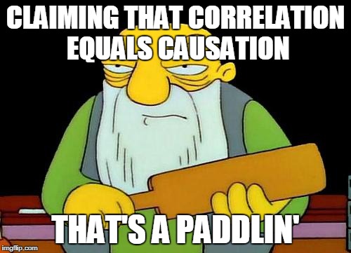 That's a paddlin' Meme | CLAIMING THAT CORRELATION EQUALS CAUSATION; THAT'S A PADDLIN' | image tagged in memes,that's a paddlin' | made w/ Imgflip meme maker