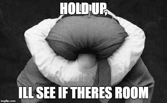 HOLD UP, ILL SEE IF THERES ROOM | image tagged in opinions,butts,boss | made w/ Imgflip meme maker