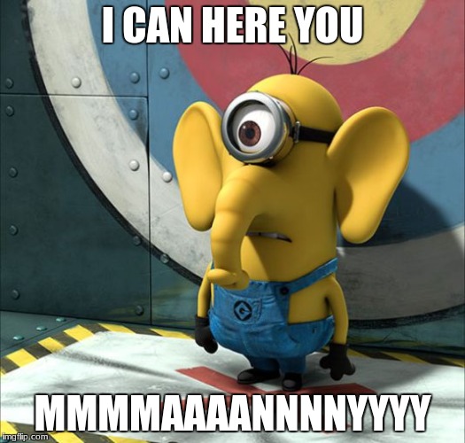 I CAN HERE YOU; MMMMAAAANNNNYYYY | image tagged in minion | made w/ Imgflip meme maker