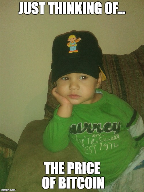 baby | JUST THINKING OF... THE PRICE OF BITCOIN | image tagged in skeptical baby,bitcoin | made w/ Imgflip meme maker