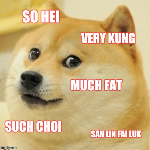 Doge | SO HEI; VERY KUNG; MUCH FAT; SUCH CHOI; SAN LIN FAI LUK | image tagged in memes,doge | made w/ Imgflip meme maker