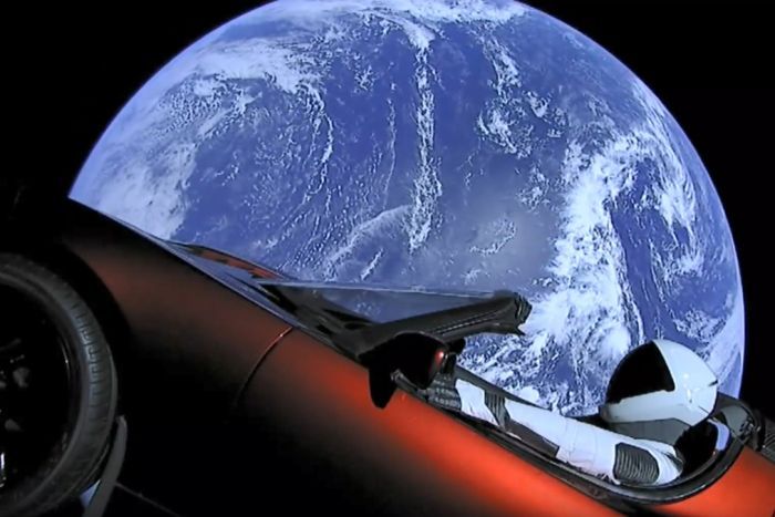 Tesla in space Blank Meme Template