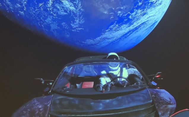 High Quality Tesla in Space Blank Meme Template
