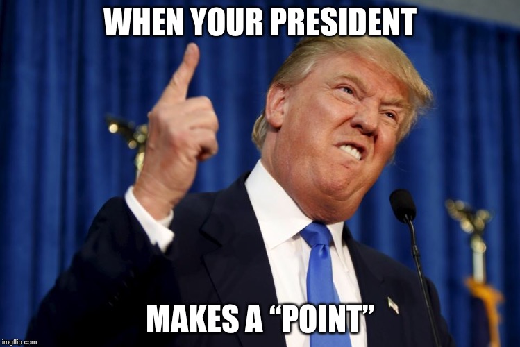 WHEN YOUR PRESIDENT; MAKES A “POINT” | image tagged in memes | made w/ Imgflip meme maker