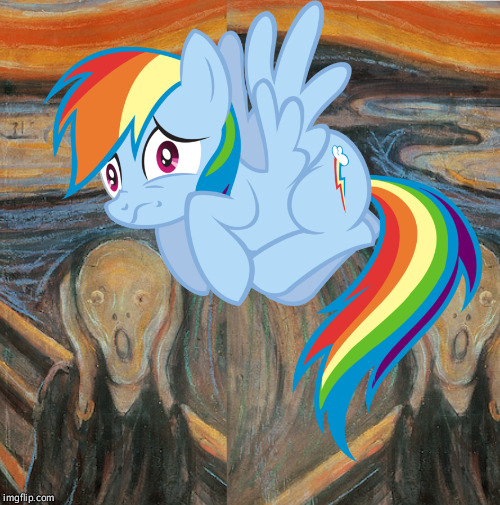 Element of loyalty problems | image tagged in mlp,funny,cute,scream,rainbow dash | made w/ Imgflip meme maker