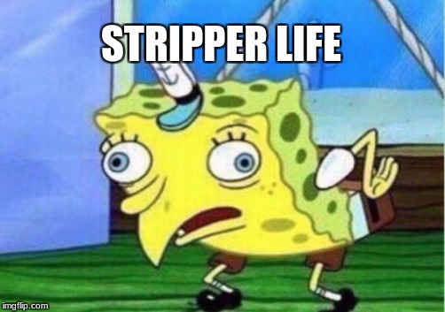 Mocking Spongebob | STRIPPER LIFE | image tagged in memes,mocking spongebob | made w/ Imgflip meme maker