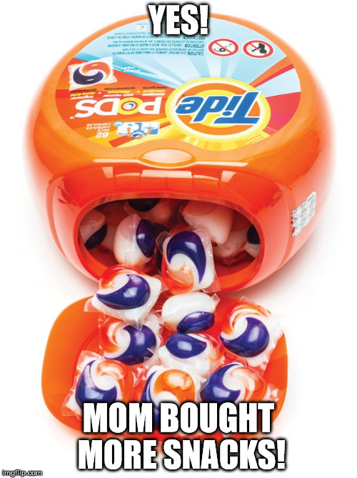 Tide pods gene pool | YES! MOM BOUGHT MORE SNACKS! | image tagged in tide pods gene pool | made w/ Imgflip meme maker