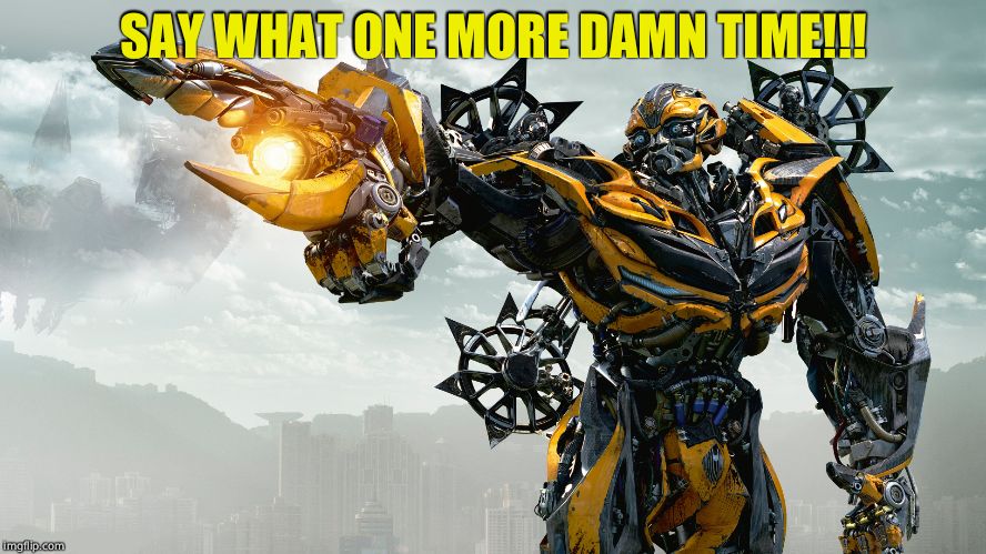 Men are not transformers | SAY WHAT ONE MORE DAMN TIME!!! | image tagged in men are not transformers | made w/ Imgflip meme maker