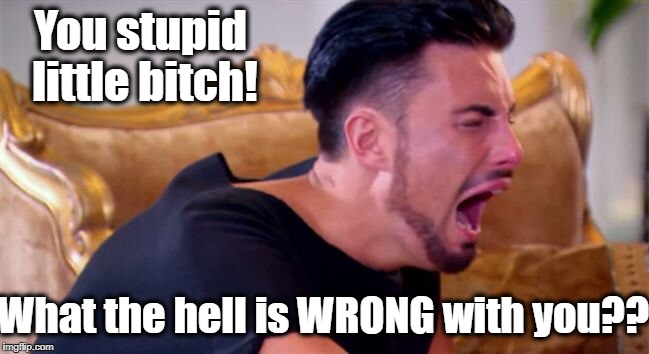 You stupid little b**ch! What the hell is WRONG with you?? | made w/ Imgflip meme maker