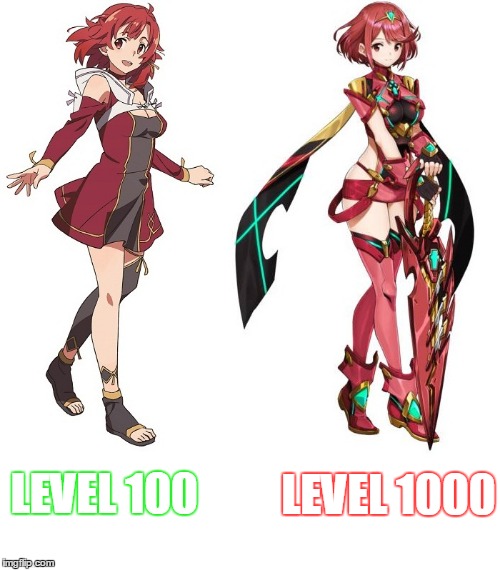 red level | LEVEL 100; LEVEL 1000 | image tagged in games,anime,memes | made w/ Imgflip meme maker