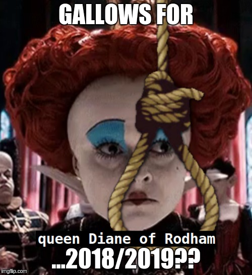 Queen will HANG Sooon | GALLOWS FOR; ...2018/2019?? | image tagged in gallows,hanging,queen,current events | made w/ Imgflip meme maker