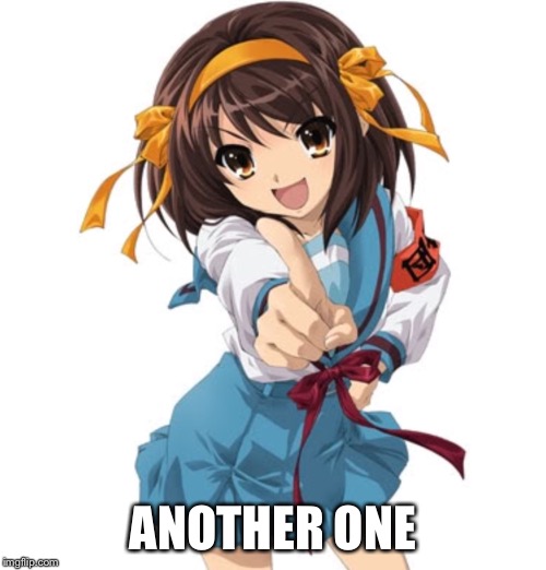 Another wae | ANOTHER ONE | image tagged in haruhi,animememe,funny | made w/ Imgflip meme maker