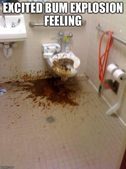 Girls poop too | EXCITED BUM EXPLOSION FEELING | image tagged in girls poop too | made w/ Imgflip meme maker