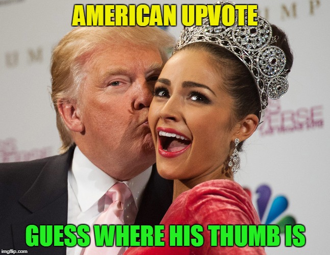 AMERICAN UPVOTE GUESS WHERE HIS THUMB IS | made w/ Imgflip meme maker