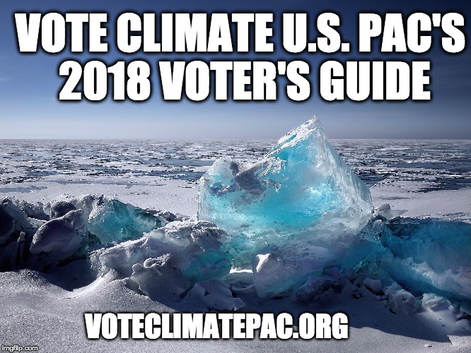 VOTECLIMATEPAC.ORG; VOTE CLIMATE U.S. PAC'S 2018 VOTER'S GUIDE | image tagged in climate change,climate,vote | made w/ Imgflip meme maker