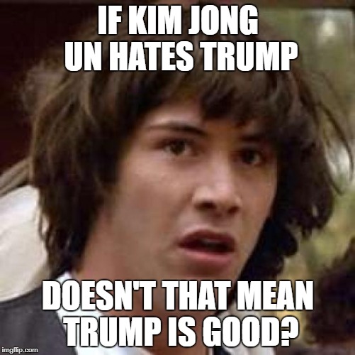 What if | IF KIM JONG UN HATES TRUMP; DOESN'T THAT MEAN TRUMP IS GOOD? | image tagged in what if | made w/ Imgflip meme maker