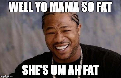 Yo Dawg Heard You Meme | WELL YO MAMA SO FAT SHE'S UM AH FAT | image tagged in memes,yo dawg heard you | made w/ Imgflip meme maker