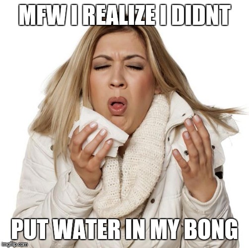 Blech | MFW I REALIZE I DIDNT; PUT WATER IN MY BONG | image tagged in blech | made w/ Imgflip meme maker