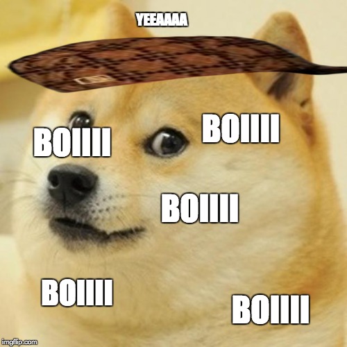 Doge | YEEAAAA; BOIIII; BOIIII; BOIIII; BOIIII; BOIIII | image tagged in memes,doge,scumbag | made w/ Imgflip meme maker