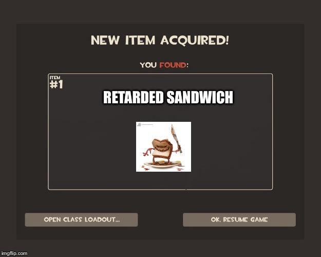 You got tf2 shit | RETARDED SANDWICH | image tagged in you got tf2 shit | made w/ Imgflip meme maker