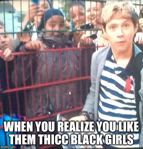 WHEN YOU REALIZE YOU LIKE THEM THICC BLACK GIRLS | image tagged in funny,meme,the truth,white privilege | made w/ Imgflip meme maker