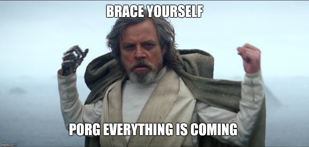 Luke Skywalker | BRACE YOURSELF; PORG EVERYTHING IS COMING | image tagged in luke skywalker | made w/ Imgflip meme maker