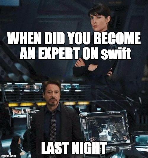 When did you become an expert | WHEN DID YOU BECOME AN EXPERT ON swift; LAST NIGHT | image tagged in when did you become an expert | made w/ Imgflip meme maker