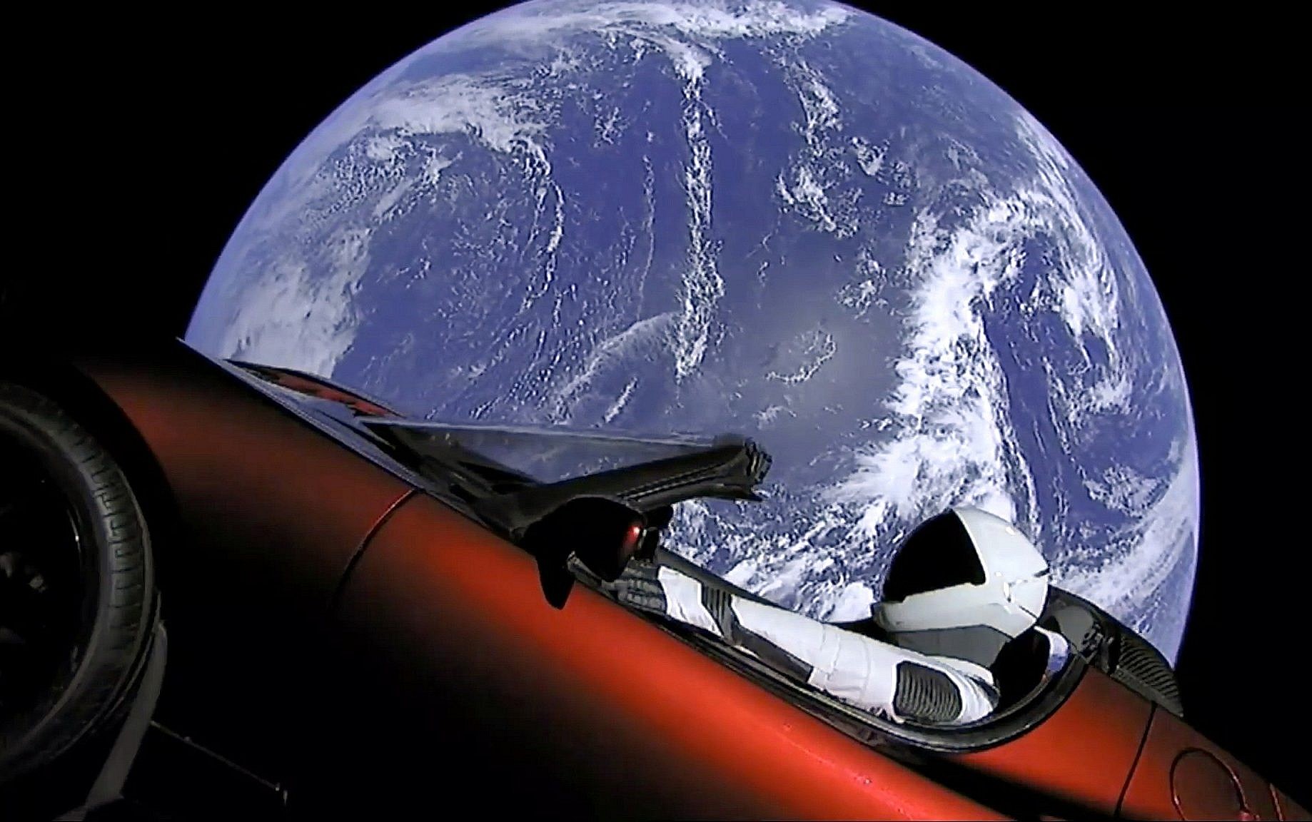 High Quality Elon tesla space car earth Blank Meme Template