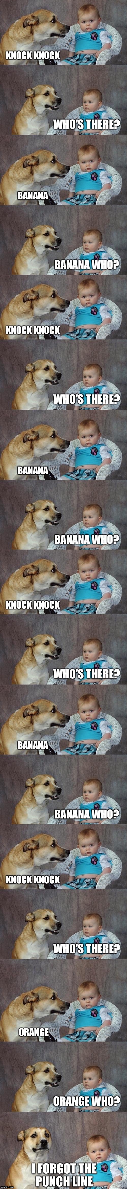 Knock knock  | image tagged in memes,dad joke dog,knock knock | made w/ Imgflip meme maker