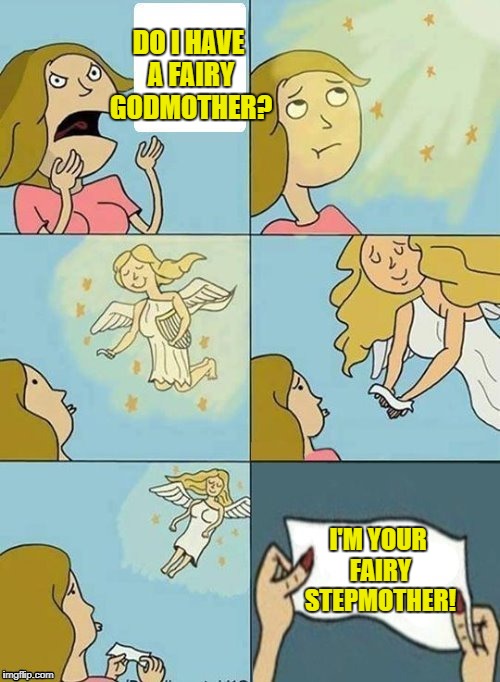 We don't care | DO I HAVE A FAIRY GODMOTHER? I'M YOUR FAIRY STEPMOTHER! | image tagged in we don't care,memes,fairy godmother,stepmother | made w/ Imgflip meme maker