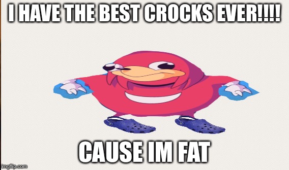 I HAVE THE BEST CROCKS EVER!!!! CAUSE IM FAT | image tagged in bad luck brian | made w/ Imgflip meme maker