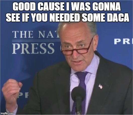 mean spirited | GOOD CAUSE I WAS GONNA SEE IF YOU NEEDED SOME DACA | image tagged in mean spirited | made w/ Imgflip meme maker