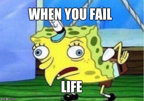 Mocking Spongebob | WHEN YOU FAIL; LIFE | image tagged in memes,mocking spongebob | made w/ Imgflip meme maker