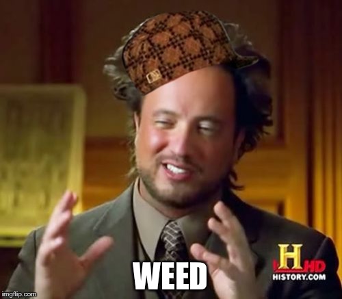 Ancient Aliens Meme | WEED | image tagged in memes,ancient aliens,scumbag | made w/ Imgflip meme maker